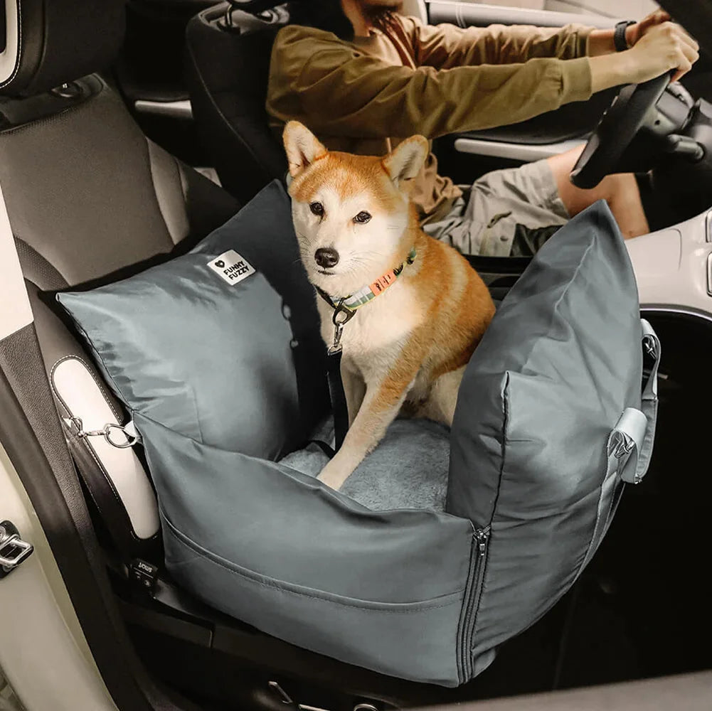 Portable Waterproof Dog Car Booster Seat with LATCH Anchors and Non Slip Base