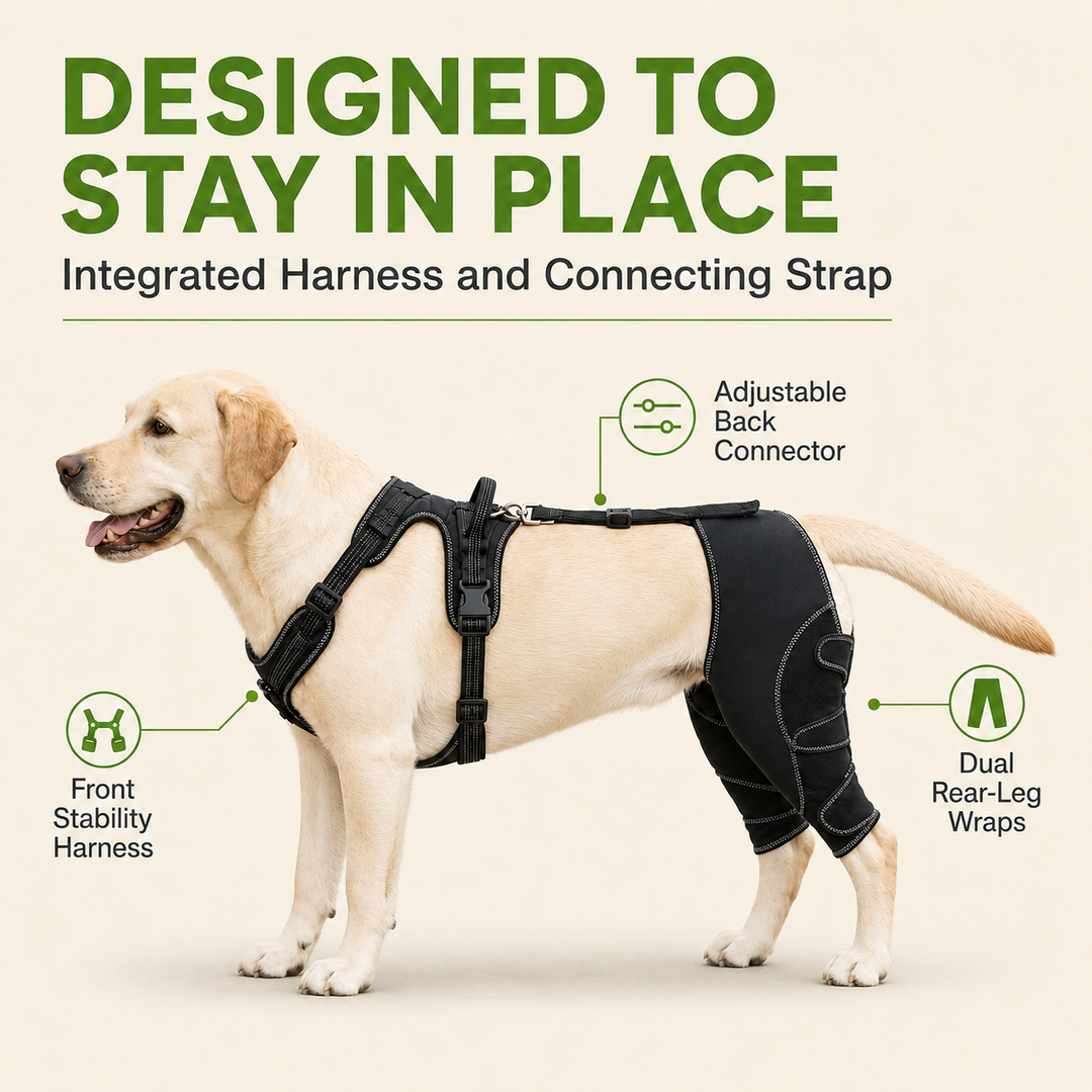 Dual Rear Leg Dog Support Brace with Harness | Walking Stability for Weak Hind Legs