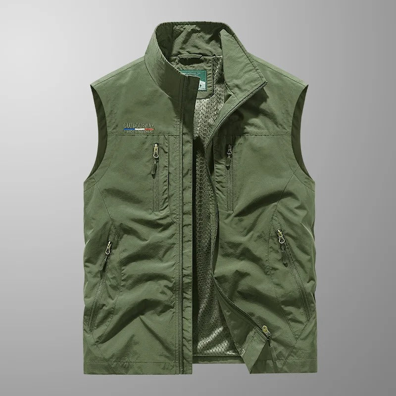 Men's Zip-Through Padded Gilet for Autumn and Winter in Black, image 11