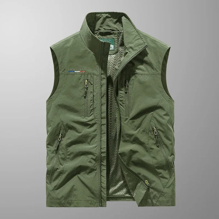 Men's Zip-Through Padded Gilet for Autumn and Winter in Black, image 11