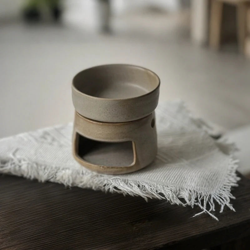 Ceramic Diffuser | Dual-Chamber Functionality, Serene Candle Glow