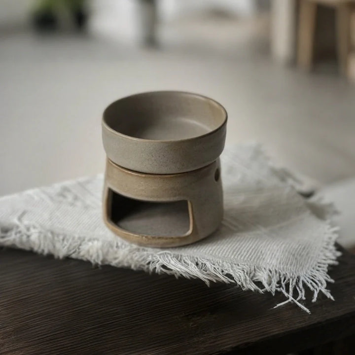 Ceramic Diffuser | Dual-Chamber Functionality, Serene Candle Glow