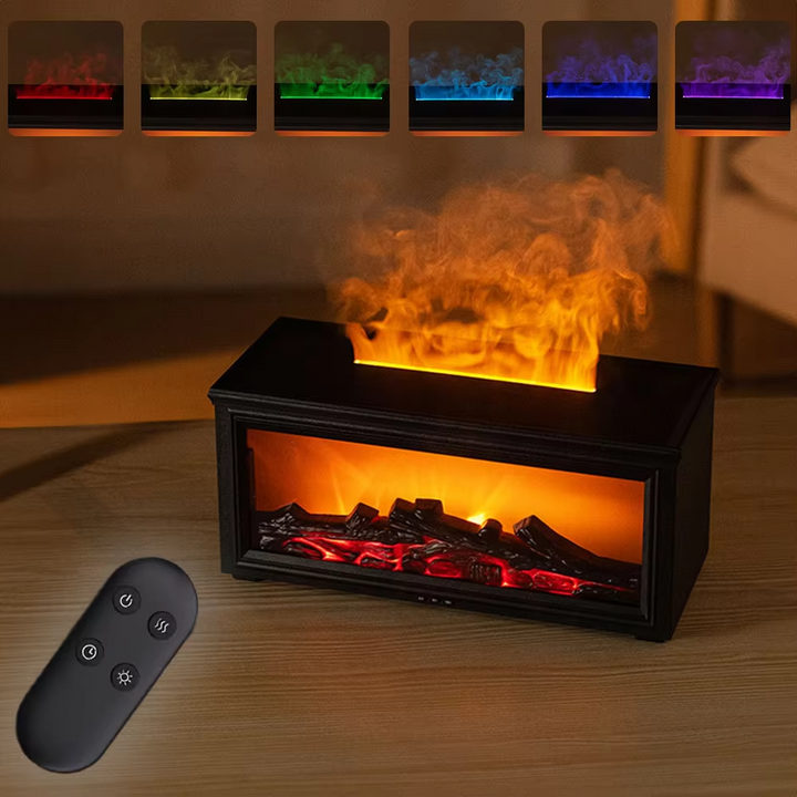 Fireplace Flame Humidifier & Aroma Diffuser – Essential Oil Air