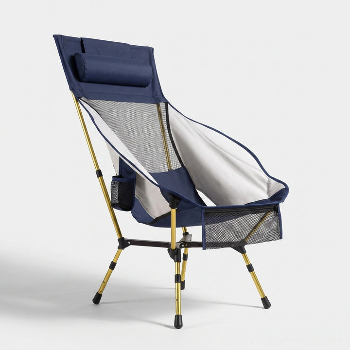 Adjustable High-Back Camping Chair | Portable Folding Outdoor Reclining Chair 0