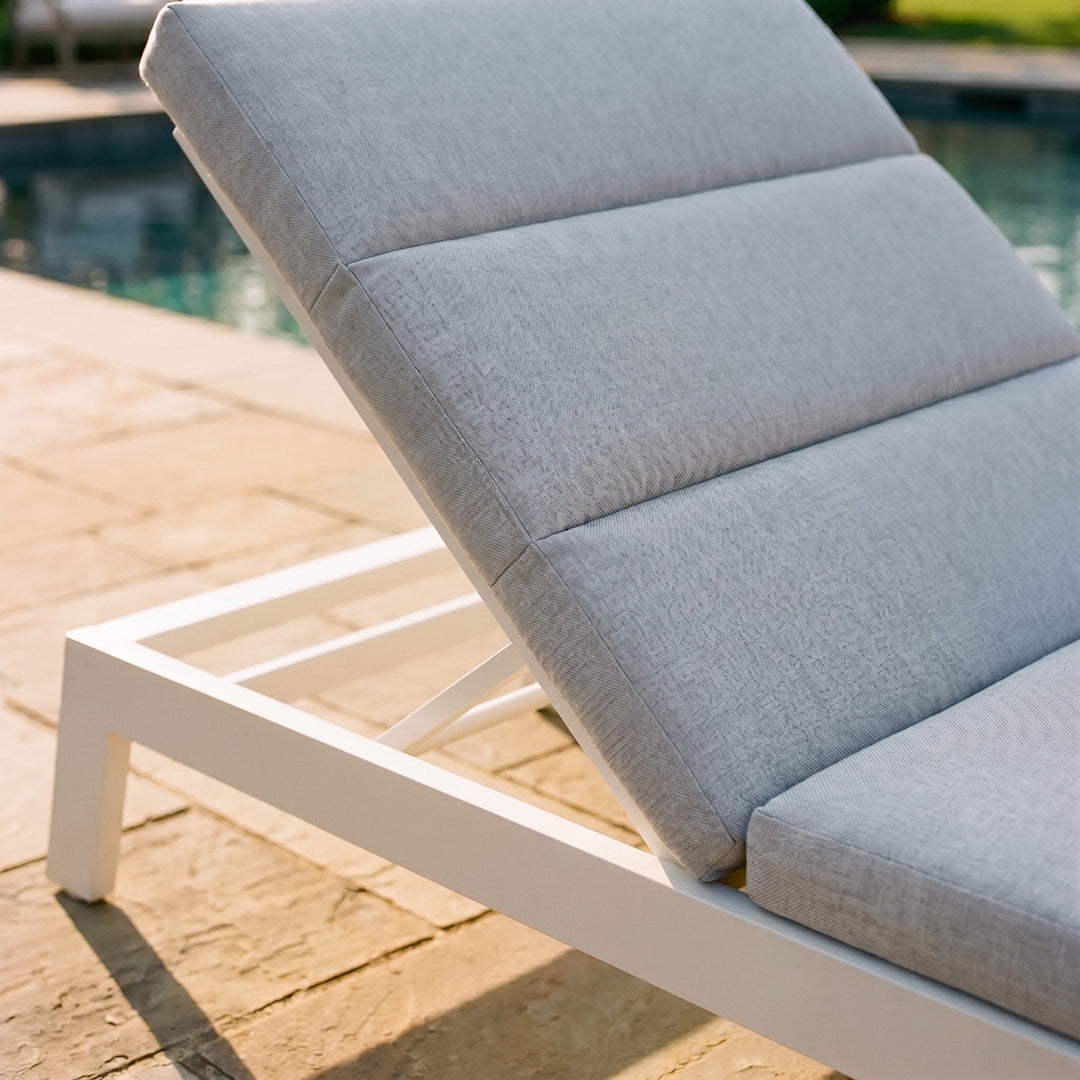 Aluminium Garden Sun Lounger with Cushion - Outdoor Reclining Chair 5