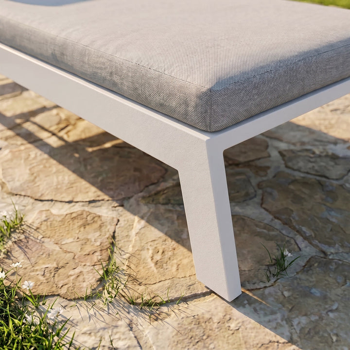 Aluminium Garden Sun Lounger with Cushion - Outdoor Reclining Chair 7