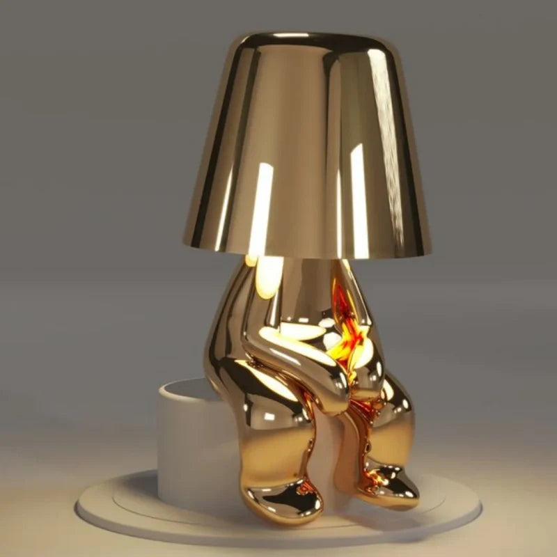 Poseable Figure Desk Lamp | Character Light in Gold or Silver