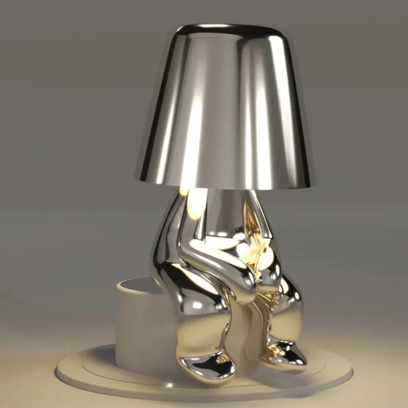 Poseable Figure Desk Lamp | Character Light in Gold or Silver