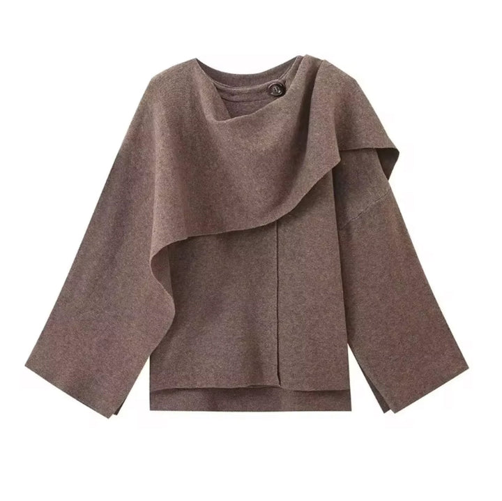Women's Oversized Jumper for Autumn and Winter in Mocha