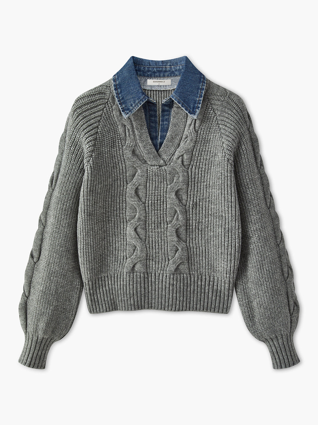 Women's Ribbed Oversized Jumper for Cold Weather in Grey