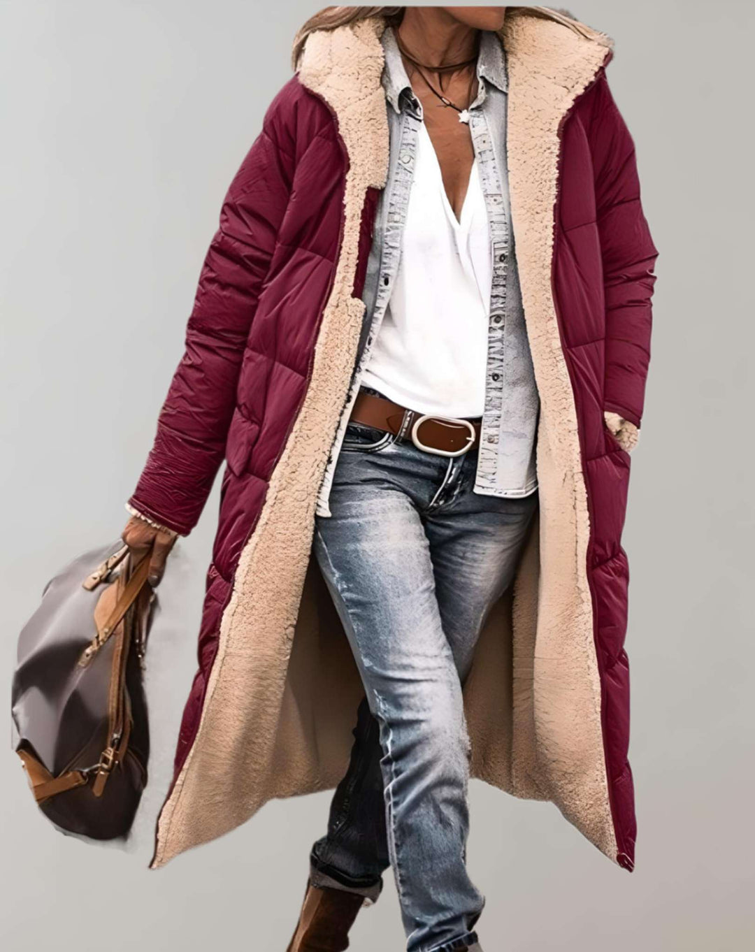 Women's Fleece-Lined Quilted Winter Coat