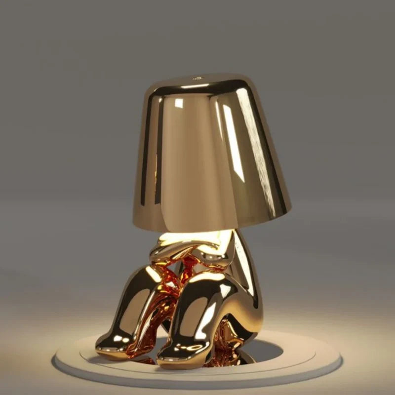 Poseable Figure Desk Lamp | Character Light in Gold or Silver