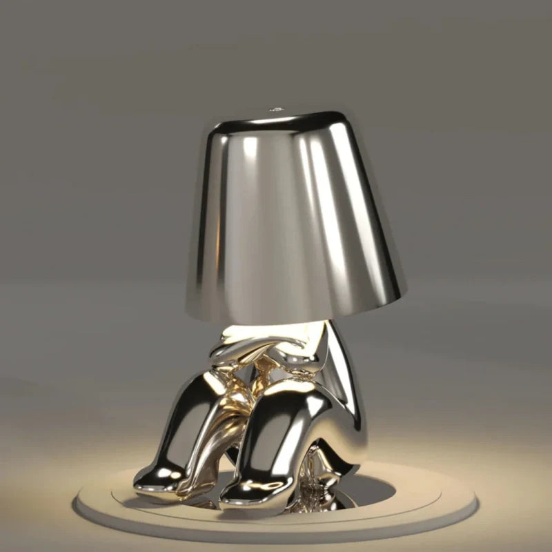 Poseable Figure Desk Lamp | Character Light in Gold or Silver