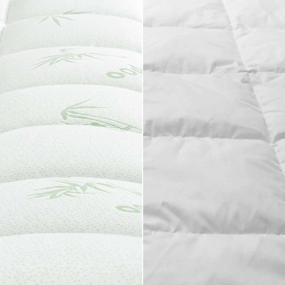 Bamboo Mattress Topper - Deep Pocket Quilted Mattress Pad 135 x 190cm 1