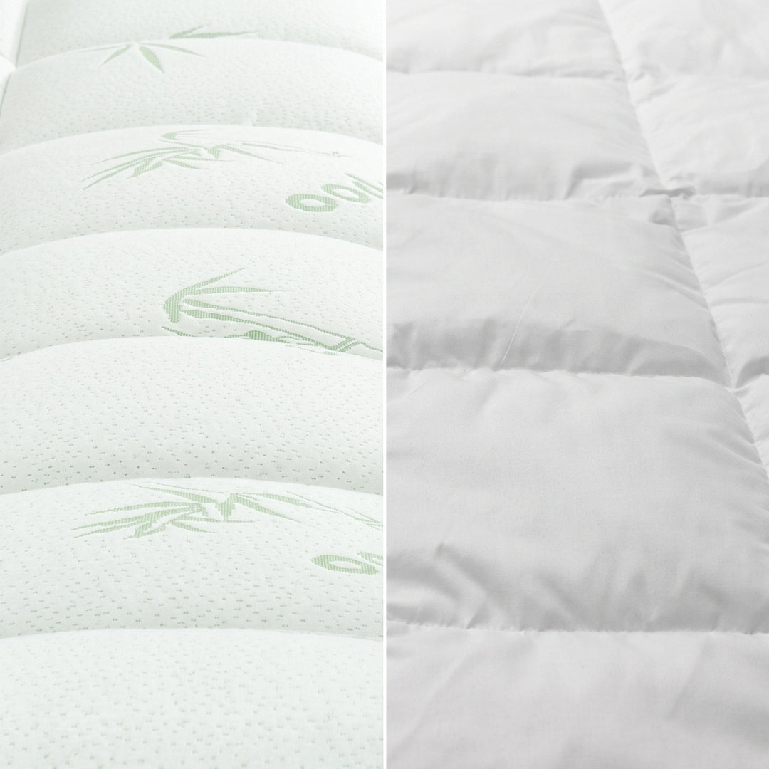 Bamboo Mattress Topper - Deep Pocket Quilted Mattress Pad 135 x 190cm 1