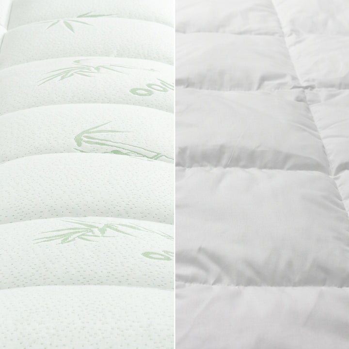 Bamboo Mattress Topper - Deep Pocket Quilted Mattress Pad 135 x 190cm 1