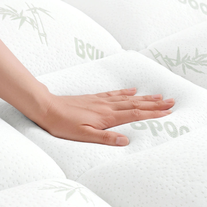 Bamboo Mattress Topper - Deep Pocket Quilted Mattress Pad 135 x 190cm 2