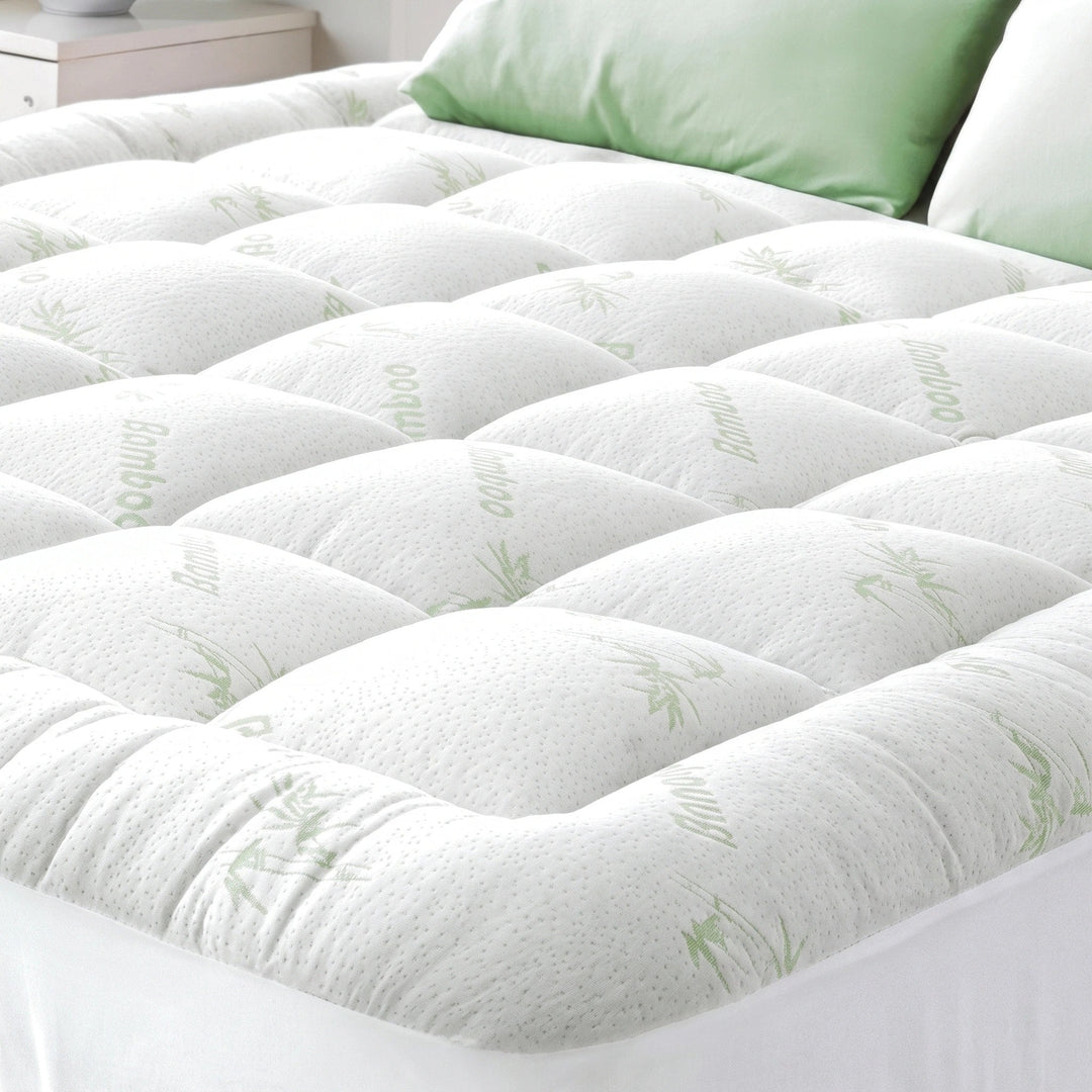 Bamboo Mattress Topper - Deep Pocket Quilted Mattress Pad 135 x 190cm 7