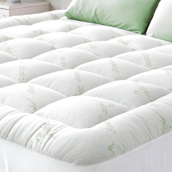 Bamboo Mattress Topper - Deep Pocket Quilted Mattress Pad 135 x 190cm 7