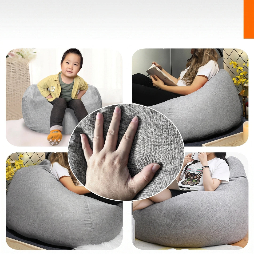 Bean Bag Chair Cover - Large Washable Bean Bag Cover Without Filling 4