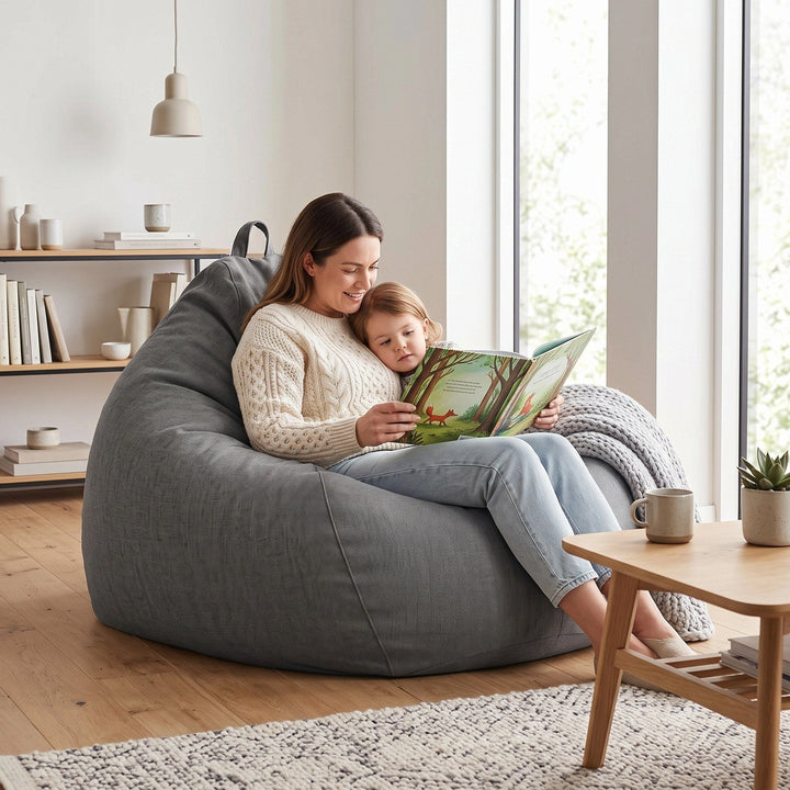 Bean Bag Chair Cover - Large Washable Bean Bag Cover Without Filling 5