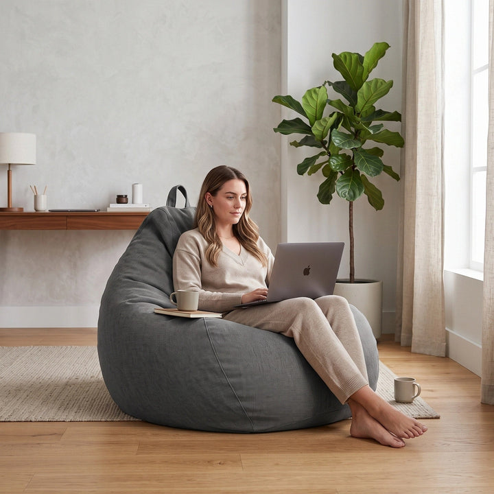 Bean Bag Chair Cover - Large Washable Bean Bag Cover Without Filling 7