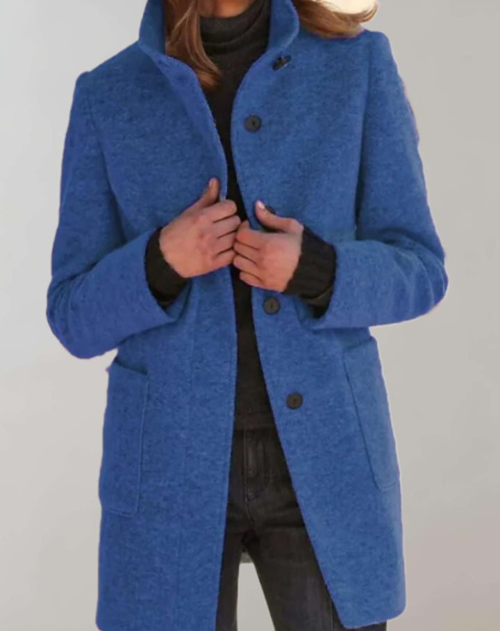 Women's Classic Wool-Blend Coat with Pockets