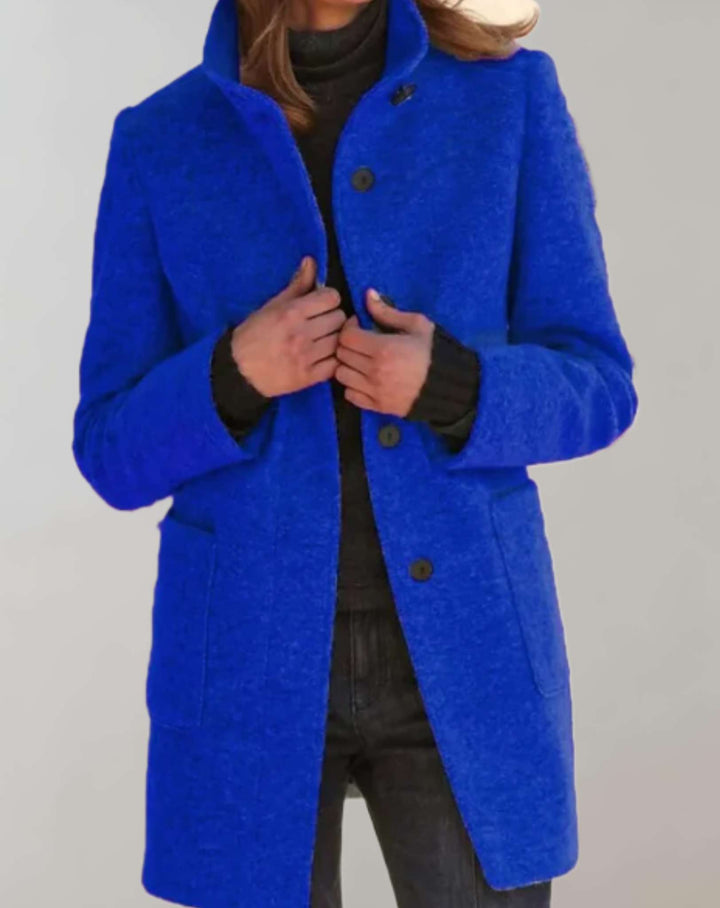 Women's Classic Wool-Blend Coat with Pockets