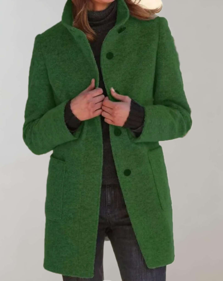 Women's Classic Wool-Blend Coat with Pockets
