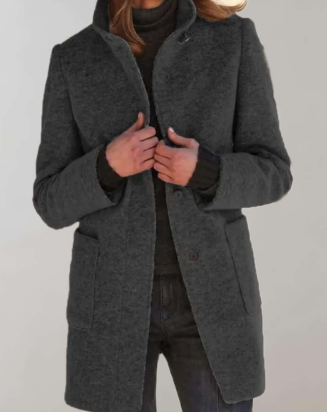 Women's Classic Wool-Blend Coat with Pockets
