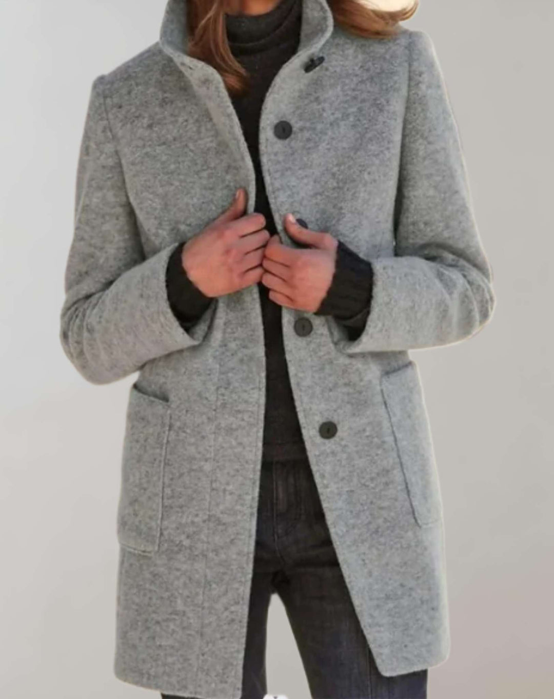 Women's Classic Wool-Blend Coat with Pockets