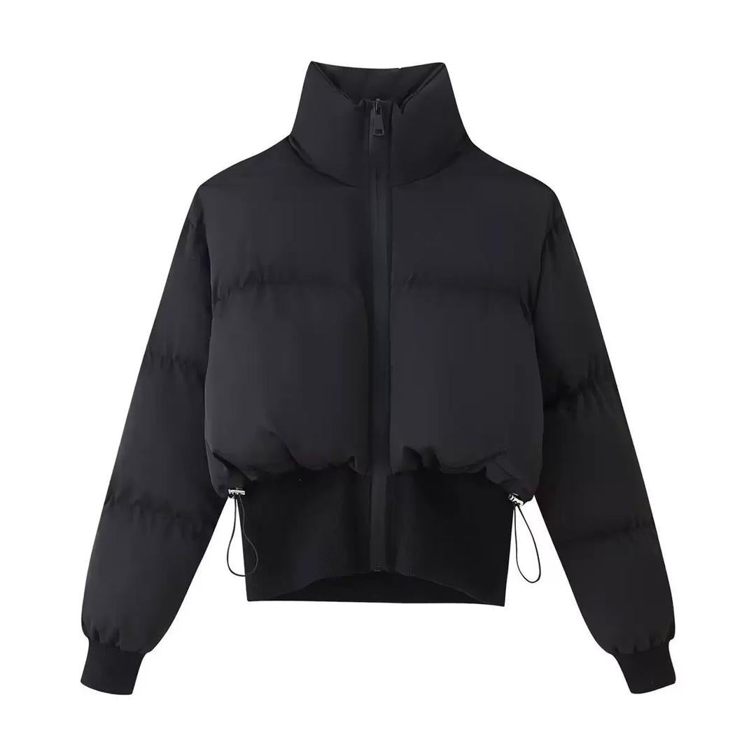 Cropped Padded Jacket for Women in Black