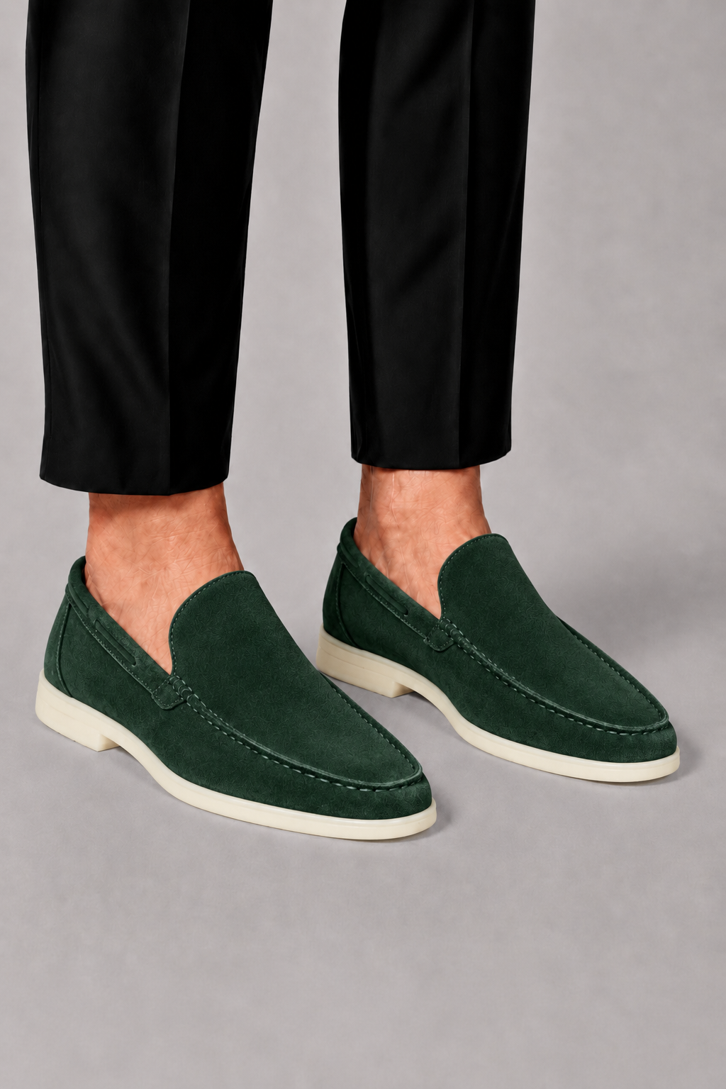 Men's Suede Slip-On Loafers in Wide Fit