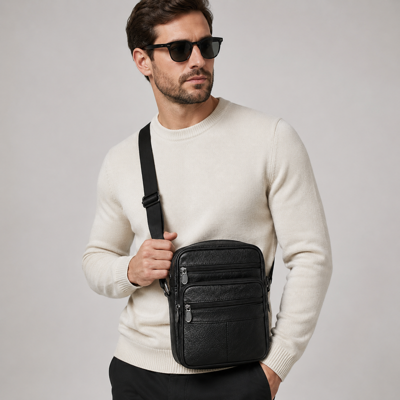 Men's Genuine Leather Shoulder Bag | Noviful