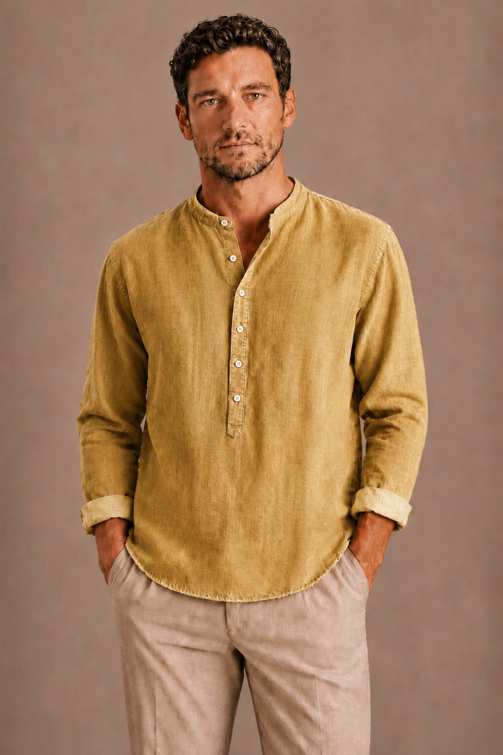 Men's Long-Sleeve Henley Shirt