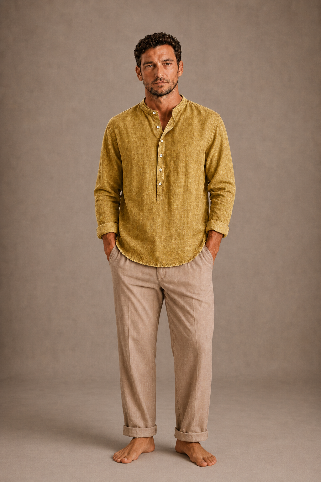 Men's Long-Sleeve Henley Shirt