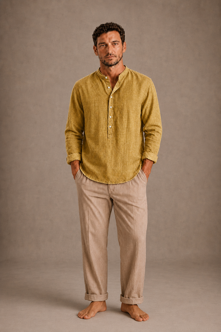 Men's Long-Sleeve Henley Shirt