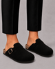 Men's Suede Clogs with Adjustable Buckle