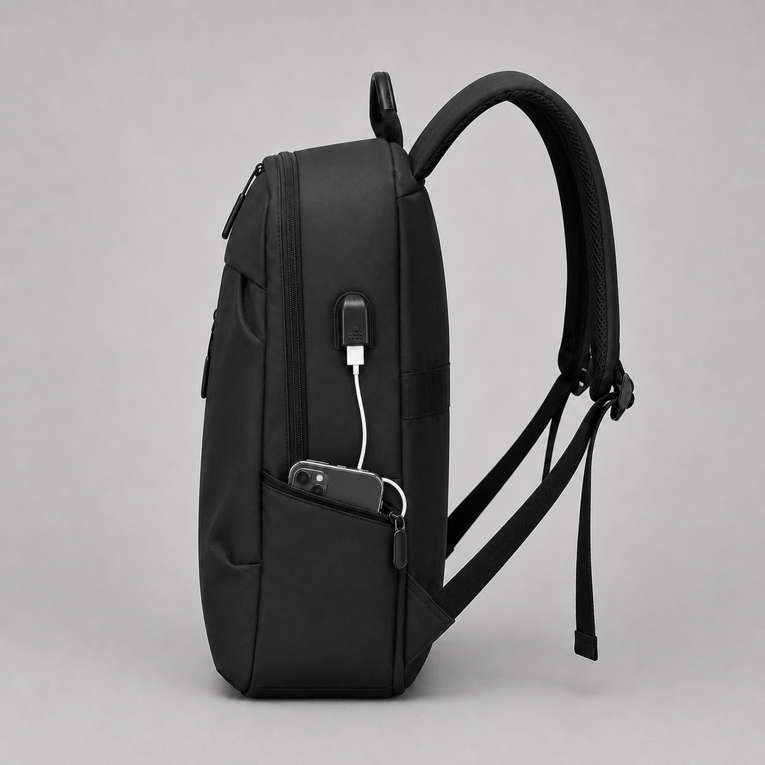 Unisex Water-Resistant Backpack with USB Port