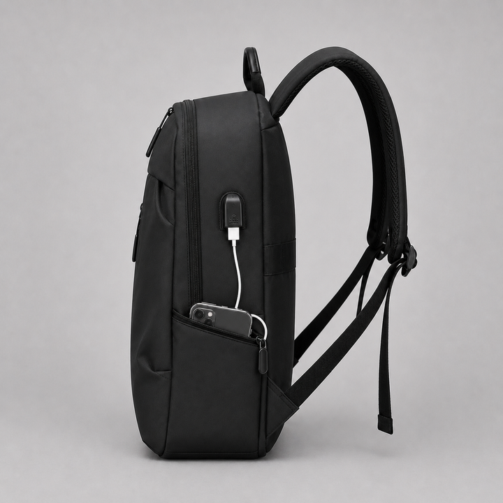 Unisex Water-Resistant Backpack with USB Port