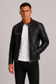 Men's Leather-Look Biker Jacket