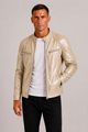 Men's Leather-Look Biker Jacket