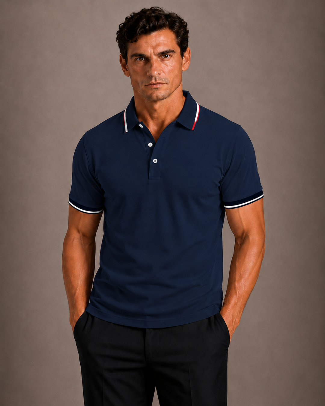 Men's Polo with Contrast Trim