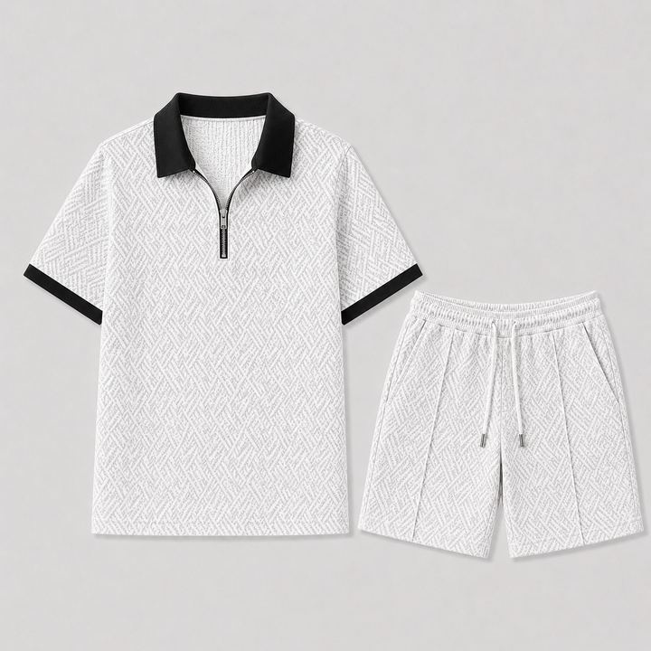 Men's Summer Set with Zip Polo and Shorts