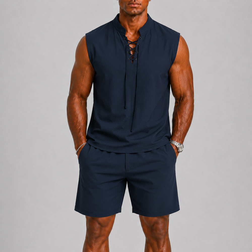 Men's Sleeveless Summer Set with Shorts