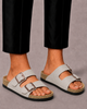 Men's Sandals with Double Buckle and Comfort Footbed