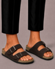 Men's Sandals with Double Buckle and Comfort Footbed