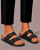 Men's Sandals with Double Buckle and Comfort Footbed