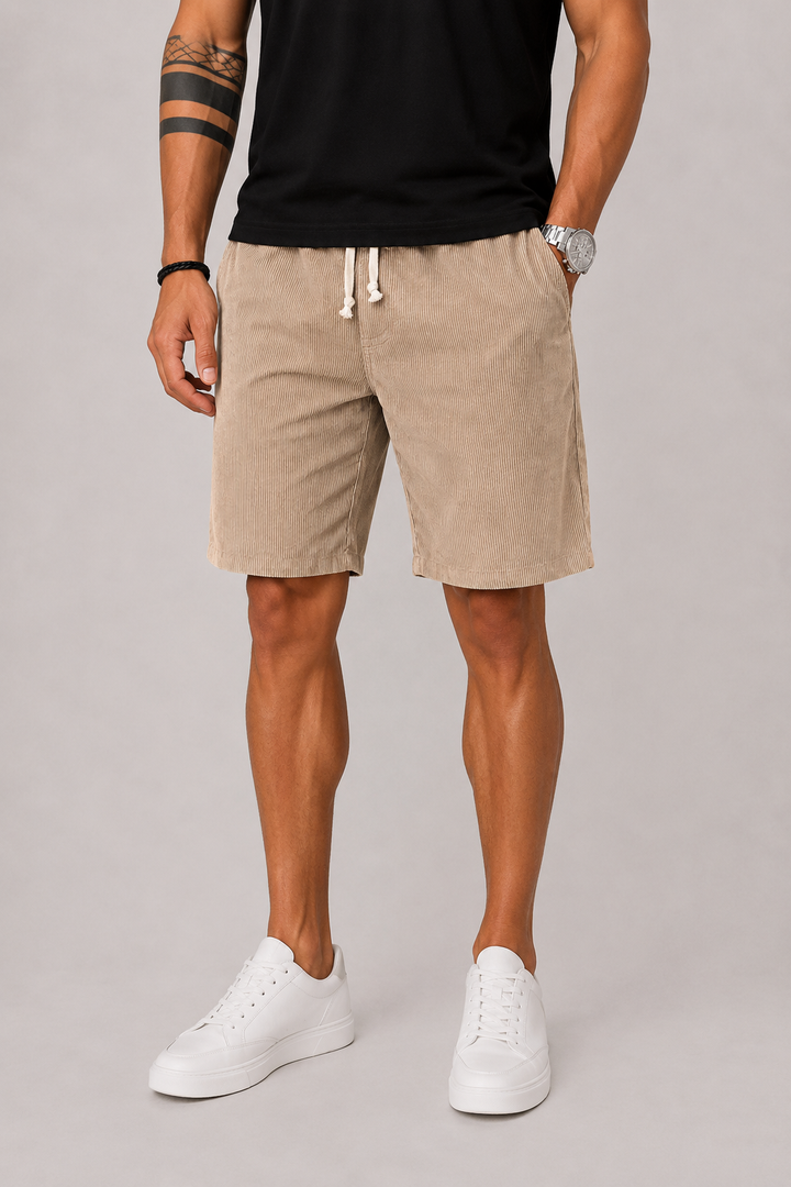 Men's Striped Shorts with Drawstring Waist