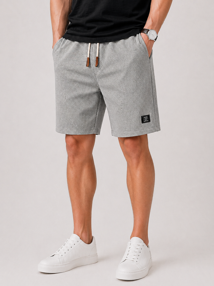 Men's Textured Drawstring Shorts with Relaxed Fit